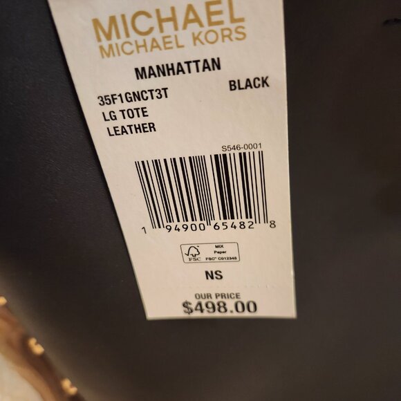 Michael Kors Black Manhattan Tote - Picture 2 of 4